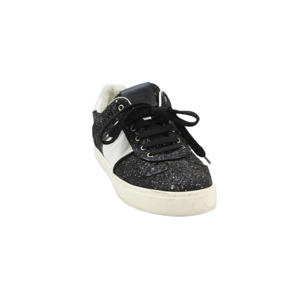 Valentino Garavani Womens Studded Sparkly Low Top Sneakers Black Size 38 8